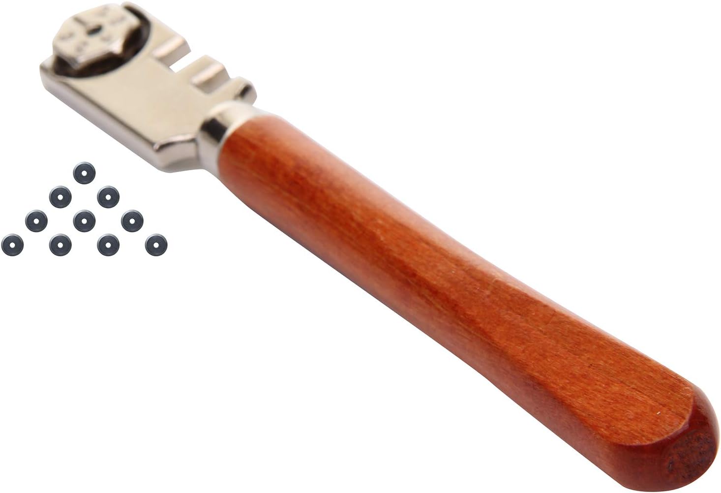 KingSaid Professional Glass Cutter with Wood Handle + 10 Blades Glazing