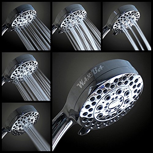 WantBa High Pressure Shower Head Combo with 6 Feet Stainless Steel hose