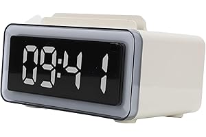 Luocute Alarm Clock with Wireless Charging Sound Machine Speaker Night Light, Digital Smart Clock for Light Sleepers, Charge 