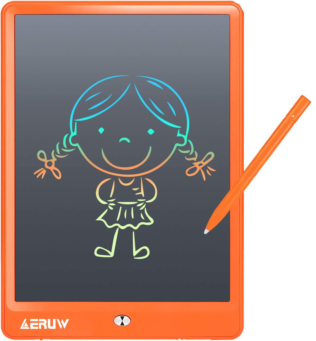 LCD Writing Tablet Colorful 10 Inch Electronic Graphics Doodle Board eWriter Drawing Pad with Memory Lock Gift for Kids & Adults -Orange