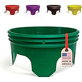 Rooted Promise 7 inch Planting Grow Rings (Solid Ring) | 6 Pack | Green | Perfect for Deep Watering Veggies Herbs and Flowers | Round Edging to Separate Rock and Protect Plants | Made in USA