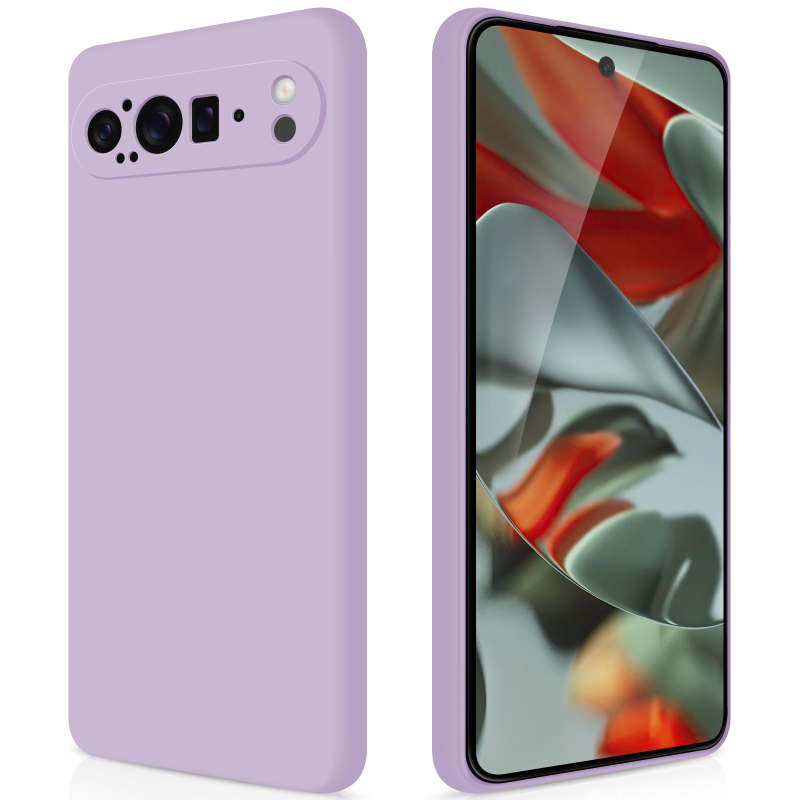 GiiYoon Case Compatible with Google Pixel 9 Pro XL, Silky-Soft Touch Full-Body Protective Phone Silicone Case, Shockproof Cover with Microfiber Lining, Purple — image 1
