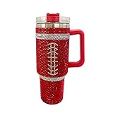 MYHOBBY Crystal 40 Oz Tumbler with Handle,Football
