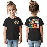 Toddler Baby Girl Christian Shirts Daughter of The King T-Shirt Religious Faith Tee Inspirational Short Sleeve Top