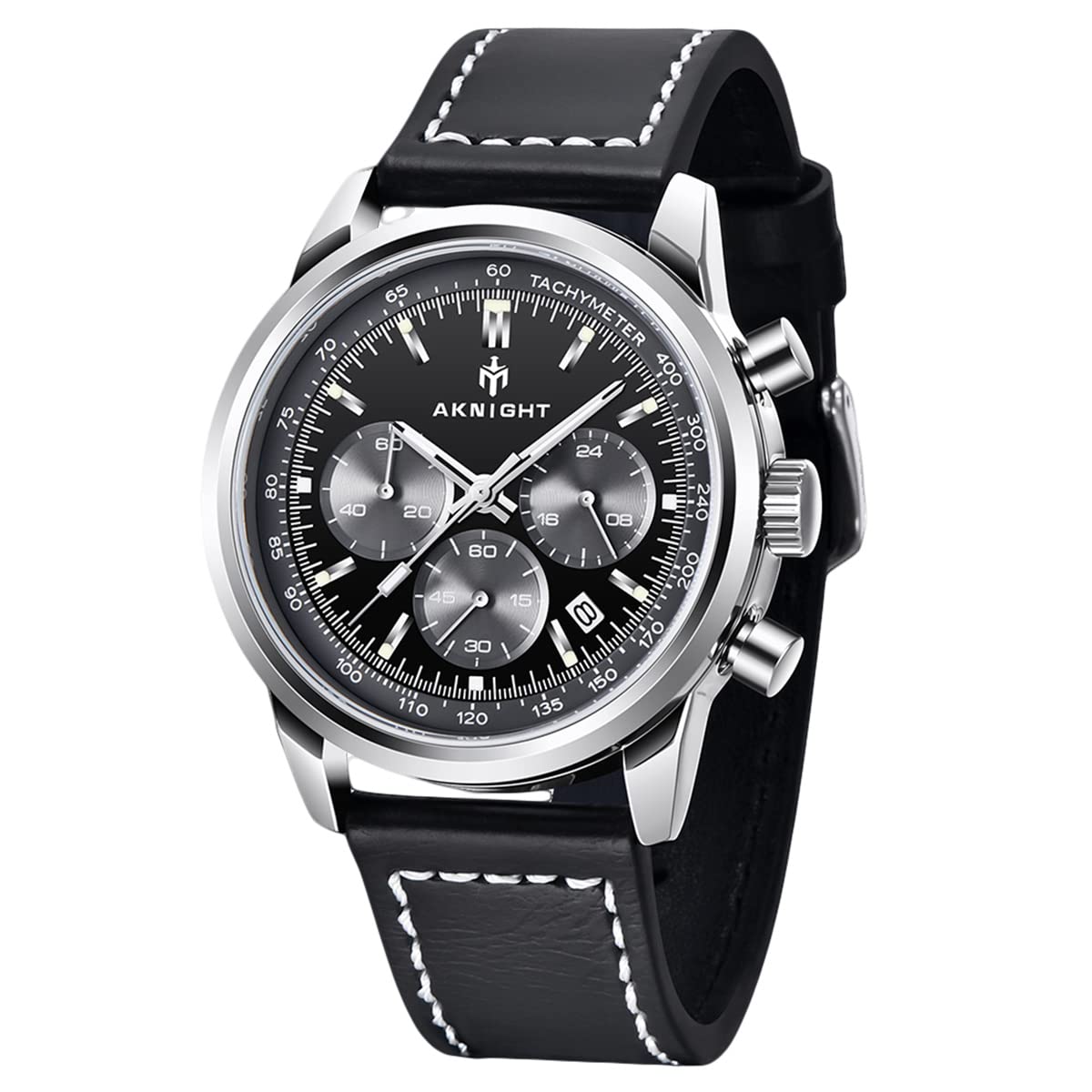 BENYAR AKNIGHT Herrenuhr Braun Leder Strap Chronograph Quarz Uhr Männer Datum Kalender Wasserdicht Armbanduhr Herren Sport mit Leder Armband Elegantes Geschenk