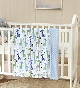 CREVENT Baby Blanket 75x100cm Soft Plush Unisex Giraffe Dot Backing view 4