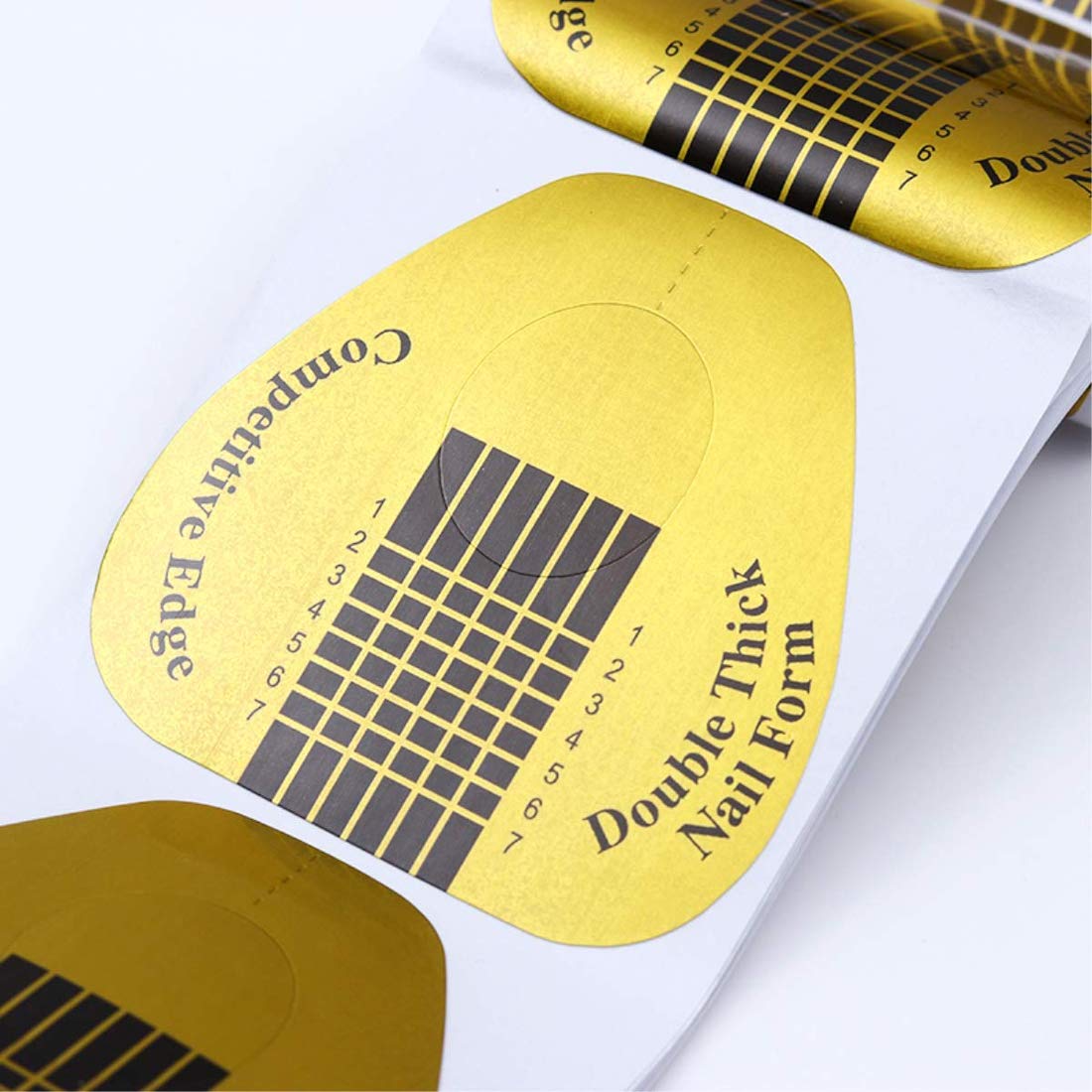 KINGMAS 100 Pcs Nail Art Form Guide Sticker, Horseshoe-Shaped Nail Stickers Art Acrylic Nail Gel Nail Extention Tips - Image 2