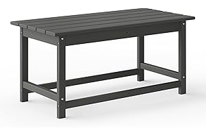 WestinTrends Malibu Outdoor Coffee Table, 35" x 17.5" All Weather Poly Lumber Patio Adirondack Coffee Table for Garden Lawn P