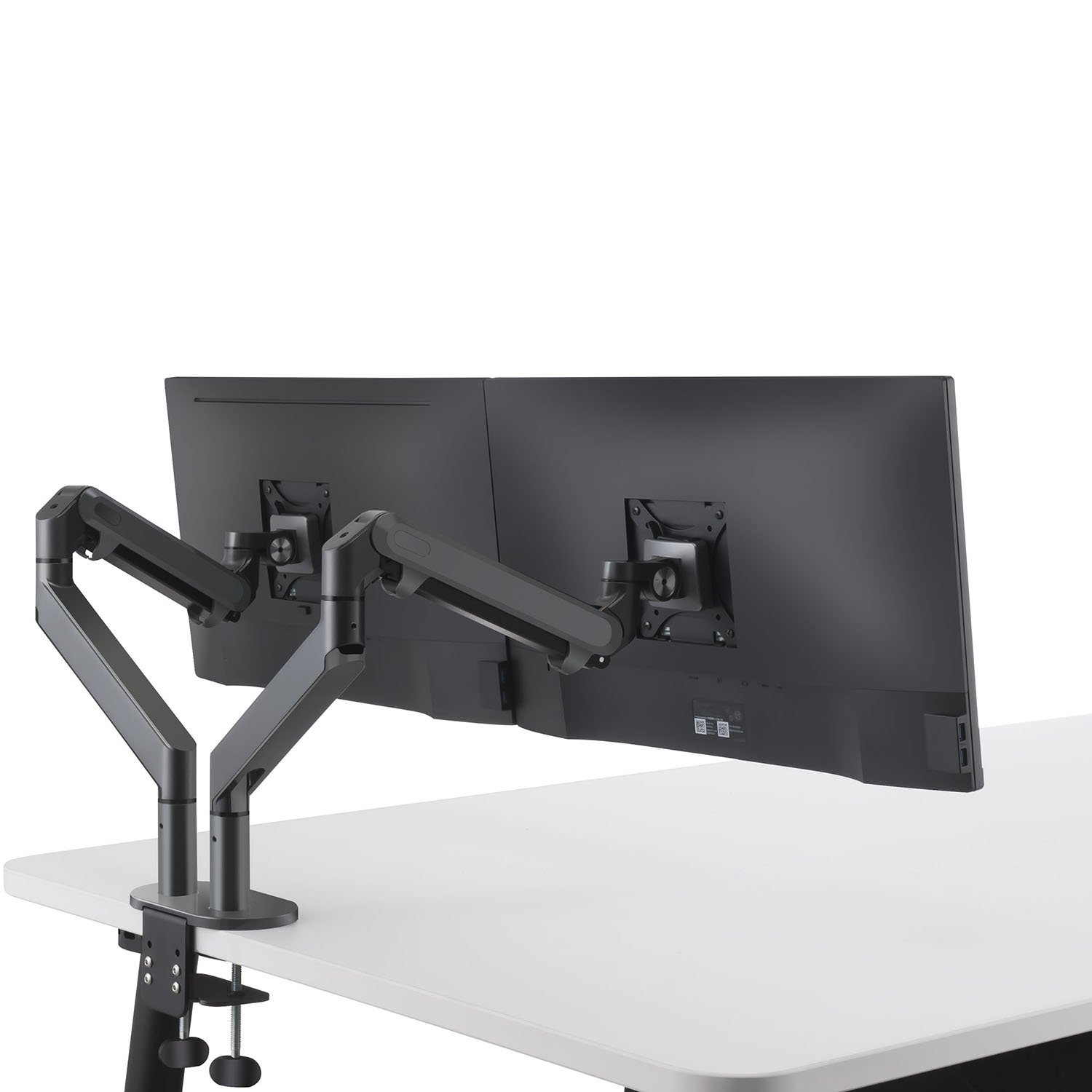 ThingyClub® Dual Gas Spring LCD Arm Desk VESA Bracket & Monitor Arm Stand for 10"-30" Screens: Tilt up 90° /down 85°, Swivel left/right 180°, 360° Rotation (Dual Arms, Black)