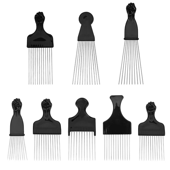 Yebeauty Hair Pick, Afro Comb Metal Pick Comb, Hair Picks