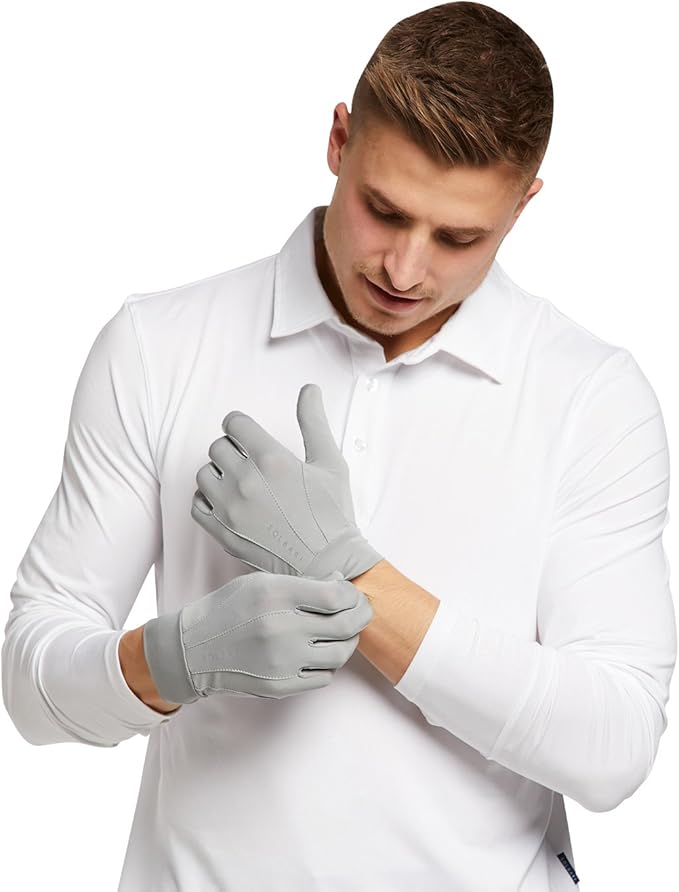 Solbari UPF 50+ Sun Protection Driving Gloves Large/Light Grey UV