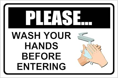 Amazon.com: Metal Sign COVID-19 CS BAMA236 Please WASH ...