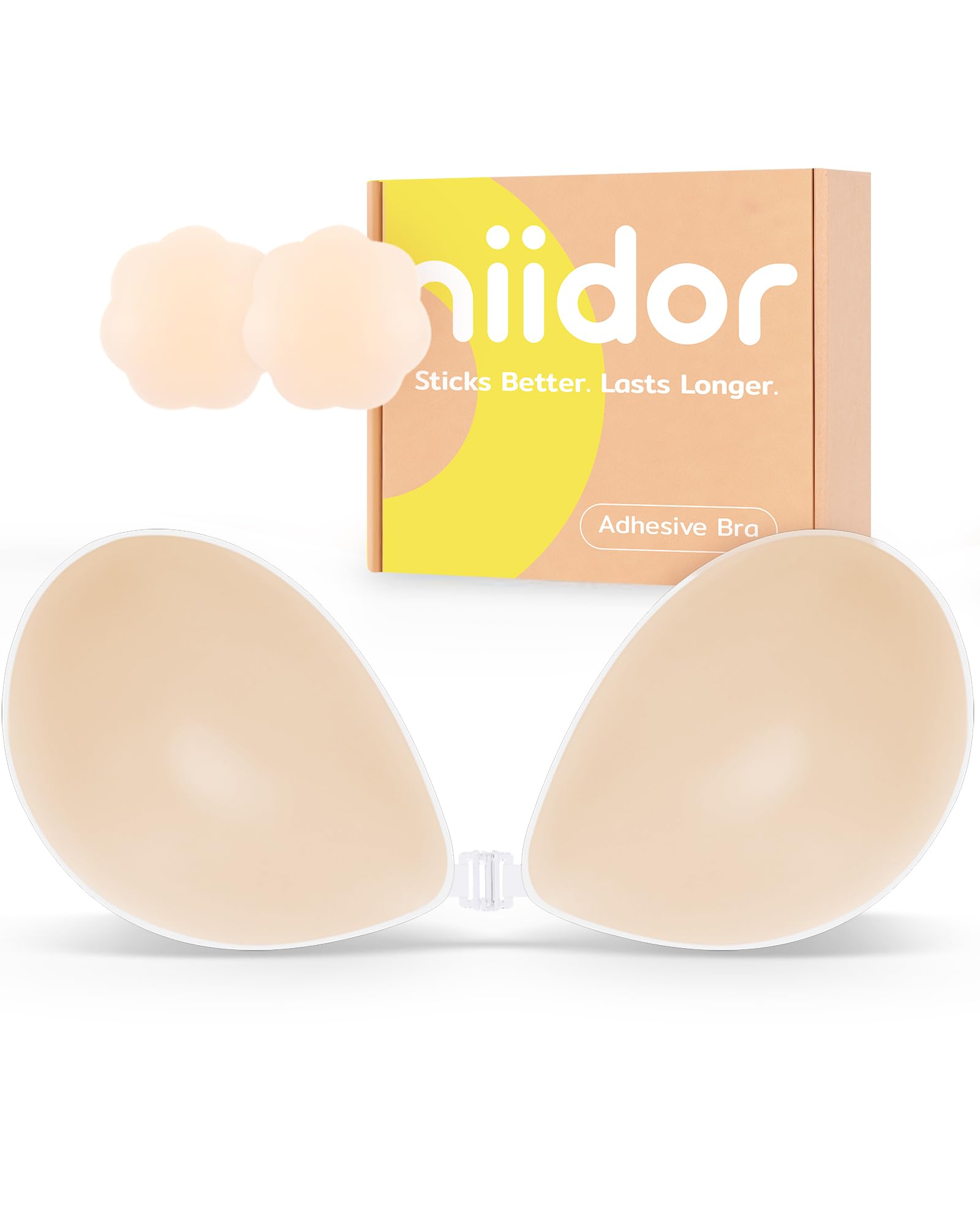 Photo 1 of Niidor Adhesive Bra Strapless Sticky Invisible Push up Silicone Bra for Backless Dress Nude