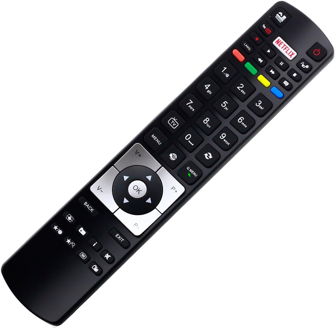 Telecomando Ricambio Per TV Telefunken RC5118 – Con Tasti Netflix E YouTube, Senza Programmazione