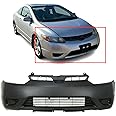 FitParts Compatible With Front Bumper Cover 2006-2008 Honda Civic Coupe DX-G EX LX Si Coupe 06-08. New, Primed and Ready for Paint. With Fog Light Holes. HO1000237 04711SVAA90ZZ 2007