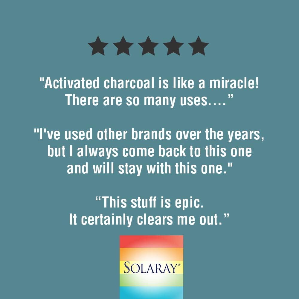 Solaray Activated Charcoal 280mg | Coconut Source | Healthy Inner Cleansing & Digestive Tract Support | Non-GMO, Vegan & Lab Verified | 90 Capsules: Health & Personal Care