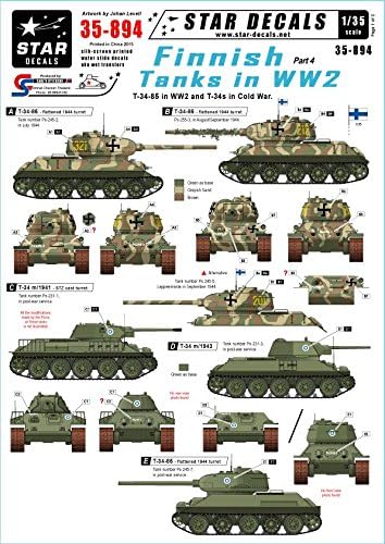 Amazon スターデカール 35 4 1 35 フィンランド戦車 イン Wwii 4 T 34 85 Wwii T 34 冷戦期 プラモデル 通販