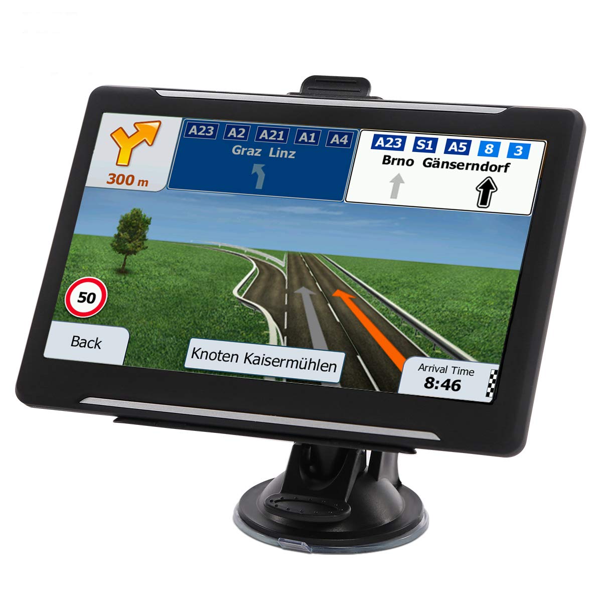 GPS Navigation for car, 7-inch HD 256-8GB Voice Broadcast Navigation, Top Loading North America map 