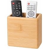Garneck Bamboo Remote Control Holder Wall Mount - Wood Remote Caddy Organizer for Bedside Couch Office Universal Media Storage Box for Tv Controller Phone Key Pen Home Decor