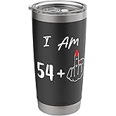 I Am 54 Plus 1 Middle Finger For A 55th Birthday Stainless Steel Insulated Tumbler
