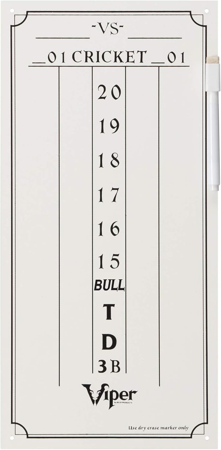 Viper Dry Erase Scoreboard, Cricket and 01 Dart Games, White, 15.375" H x 7.875" W : Dry Erase Boards : Sports & Outdoors