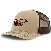 Trap Shooting Sport Embroidery Richardson Structured Front Mesh Back Cap Hat - Khaki/Coffee