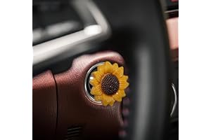 GENERIC Push to Start Button Cover，Engine Start/Stop Resin Flower Starter Cover (for Decorative Accessories) (Yellow)