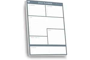 Daily Planner Desk Pad Notepad by Clear Mind Concepts® - Thick Tear-Off Paper, To-Do List, Top Priorities, Notes - Boost Your Productivity & Organisation - 8.3"x11.3" (100 Sheets)