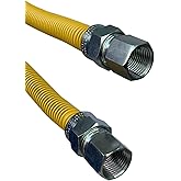 24" Stainless Steel Gas Connector with 1/2" and 1/2" Fittings