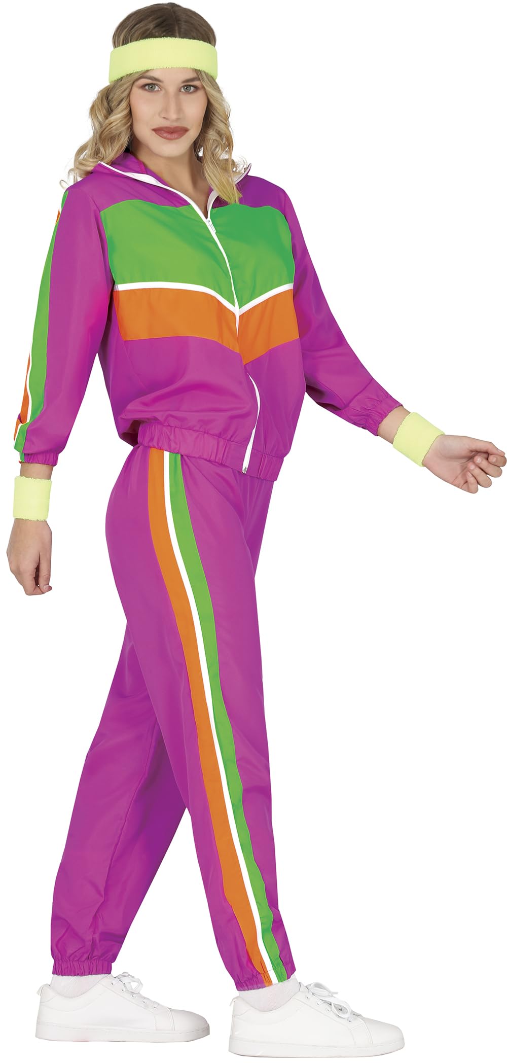 FIESTAS GUIRCA 80s Gymnast Tracksuit Fancy Dress Costume Adult Women Size 8-10