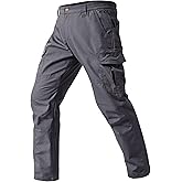 Mens Cargo Work Pants Durable Ripstop Tactical Pants with 7 Pockets Outdoor Water Resistant Hiking Woking Construction Pants