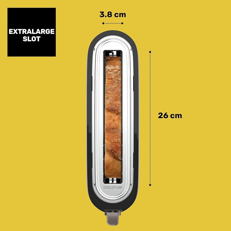 - Toaster Mytoast Nero 1000W | 7 Bräunungsstufen | Extra lange 26x3,8 cm Schlitze | Selbstzentrierung | Krümelschublade | Extra Hebefunktion | Kabelaufbewahrung | Rutschfeste Füße — Foto 5 von 8