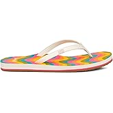 Sanuk Yoga Joy Rainbow | Flip Flops for Women | Yoga Sandals For Women | Women's Beach Sandals | Memory Foam Footbed, Rainbow, 6