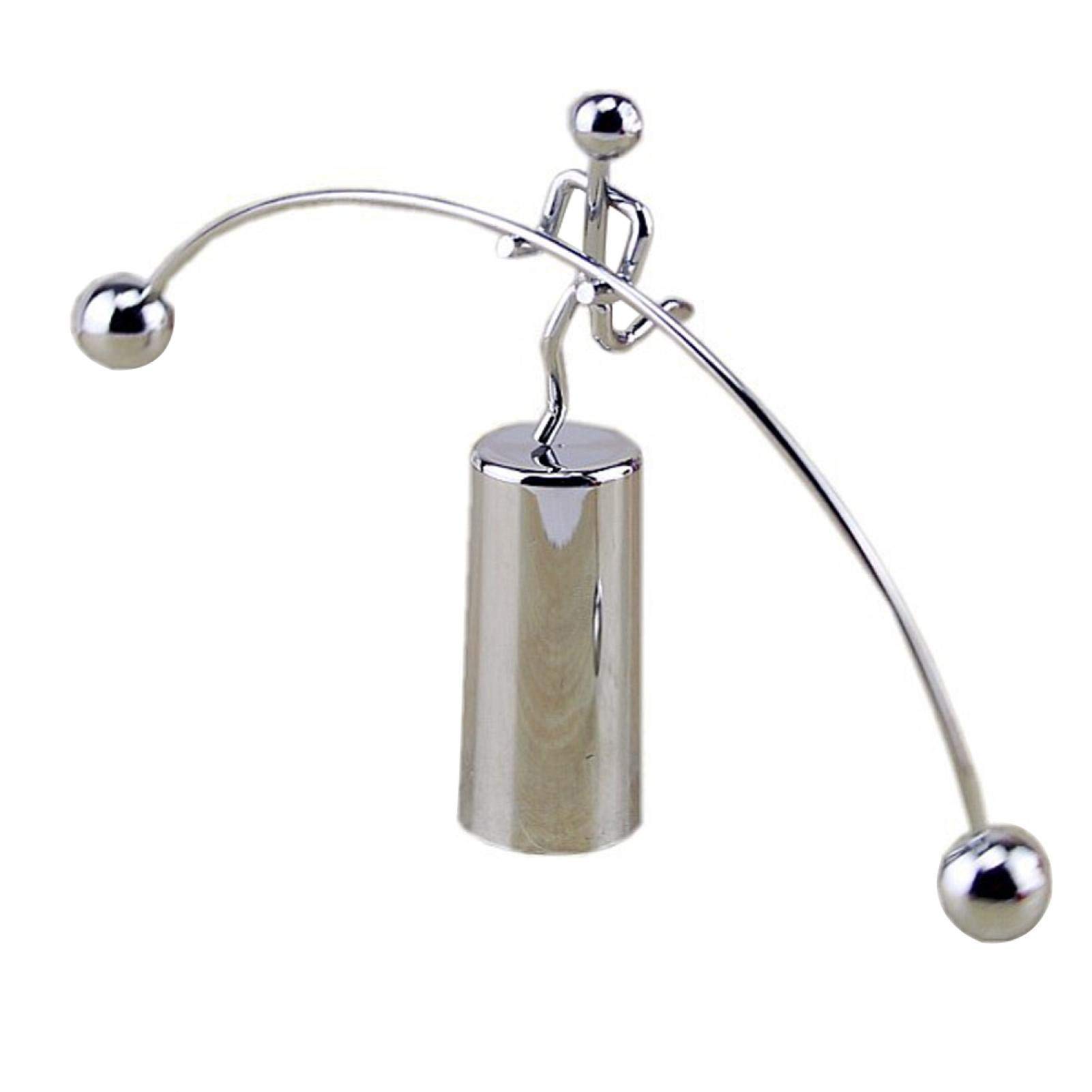 Faderr Metal Man Swing Steel Balance Rotating Tumbler, Balancing Little Metal Man Swing Balanced, Desk Balance Ball Home Office Desk Table Ornament Decoration