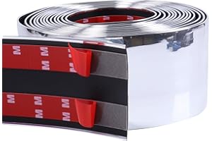 SBWLKJ 2"(50mm) Automotive Chrome Trim Molding 10FT Heavy Duty Car Side Moldings Self Adhesive UV Protected Scratch-Proof for Truck RV Boat Exterior Interior Body Door Window Bumper