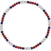 KONPJE Baseball Beaded Necklace for Men Ice Collection Baseball Necklace Bling Rhinestone Beaded Necklace Discoball Baseball Dirp Accessories Jewelry Gifts for Women Baseball Team Lovers