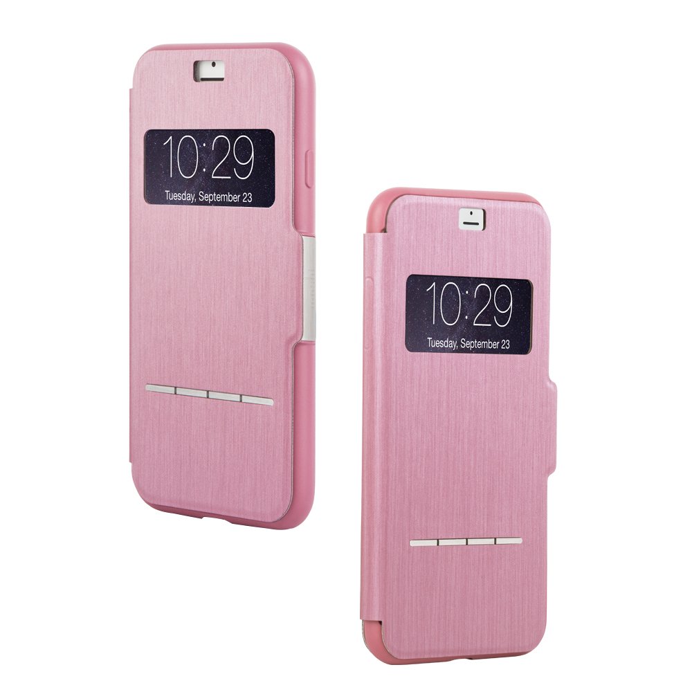 SenseCover for iPhone 8 / iPhone 7 - slim portfolio case with touch cover (Rose Pink)
