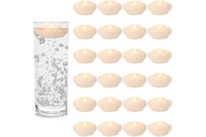 LARDUX 3 Inch Led Floating Candles - 24 PCS Flameless Water Activated Floating Tea Lights Fake Floating Tealight Battery Operated for Centerpieces Cylinder Vases Wedding Party Decorations