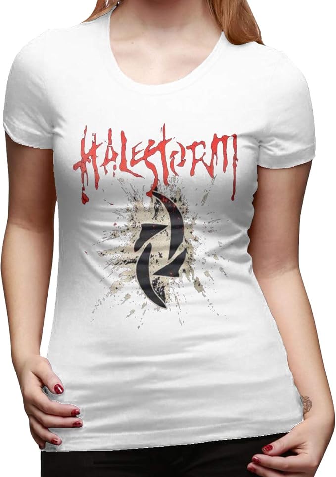 Amazon.com: Women's Cotton Short-Sleeved T-Shirt Loose Slim Lazy Wind Hard Rock Halestorm Logo 