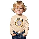 Blithestars Toddler Baby Boy Halloween Shirt Ghost Graphic Long Sleeve T-Shirt Kids Spooky Dude Letter Spooky Season Fall Top