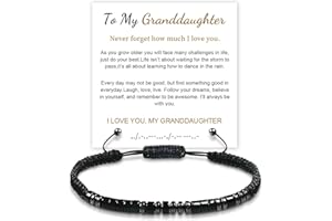 I Love You Morse Code Bracelet, Adjustable Personalized Inspirational Magnetic Bracelets, School Season Gift (black, granddau
