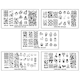 Bundle Monster 5pc XL Nail Art Stamping Plate Set - Kawaii Emoji