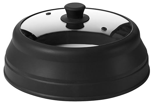 Bezrat - Cubierta plegable de silicona y cristal para plato de ...