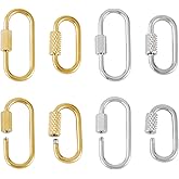 FASHEWELRY Screw Carabiner Lock Charms Carabiner Necklace Clasps Charm Holder Necklace Connector Charms Gold Carabiner Clip Jewelry Carabiner for DIY Keychain Bracelet Jewelry Making