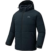 Rdruko Men's Puffer Jacket Hooded Sherpa Lined Water Resistant Insulated Thermal Winter Coats