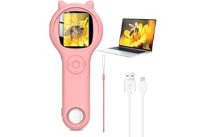 Microscope for Kids OUTACT Mini Microscope Pocket Microscope with 8 LEDs 500x Digital Microscope, Science for Children with 4 Adjustment Levels Mobile Phone Microscope with Photo