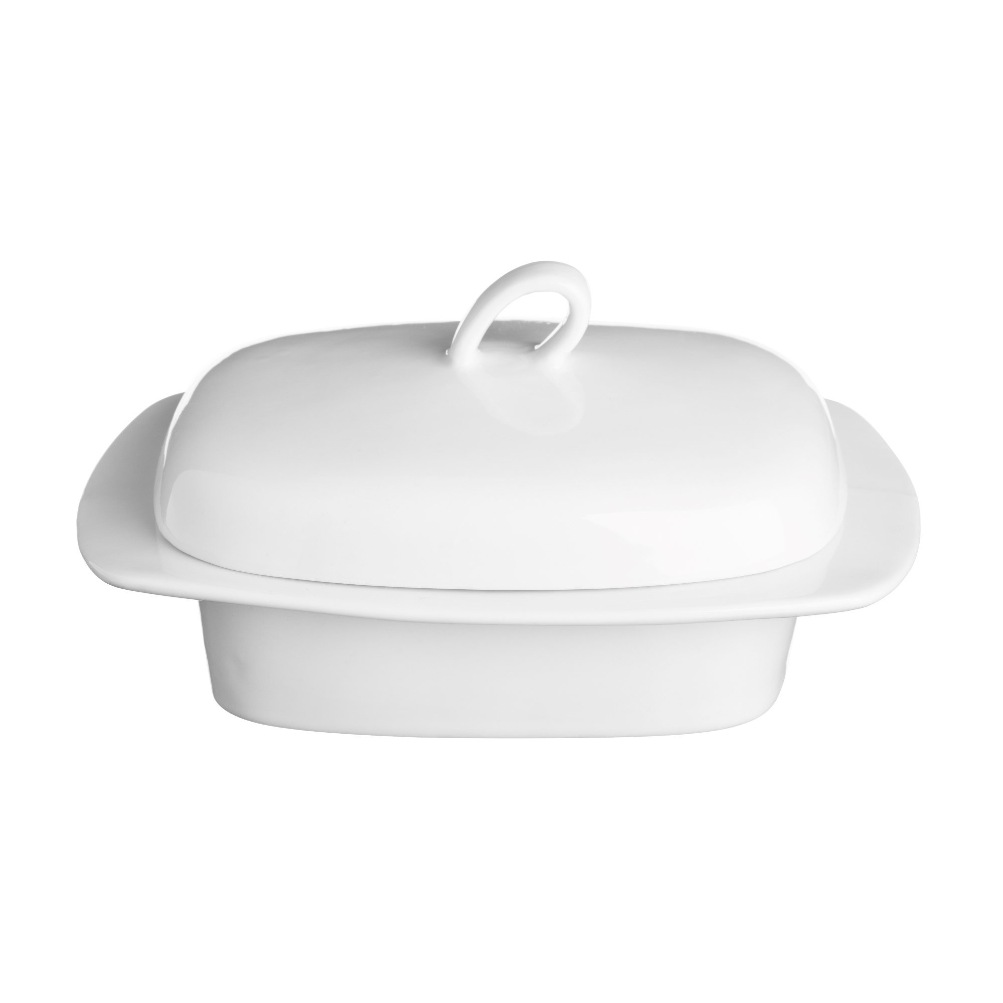 Price & Kensington Simplicity Butter Dish with Lid White Porcelain