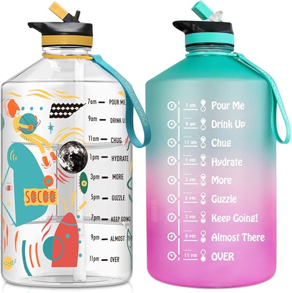 SOXCOXO 1 Gallon Water Bottle with Straw,BPA