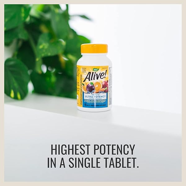 NATURE’S WAY ALIVE ONCE DAILY MEN’S 50 PLUS MULTI ULTRA POTENCY TABLETS, 60 COUNT
