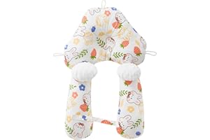 Tuyedoqe Adjustable Toddler Pillow, Portable Baby Travel Pillow, Baby Head Pillow, Soft and Breathable Ergonomic Design Neck Pillow (Rabbit)